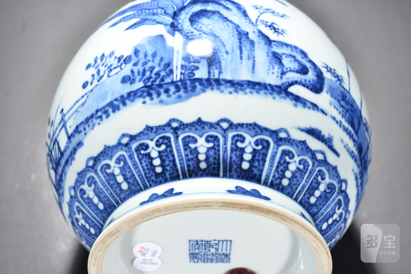 清 青花竹石芭蕉玉壶春瓶 - 图9